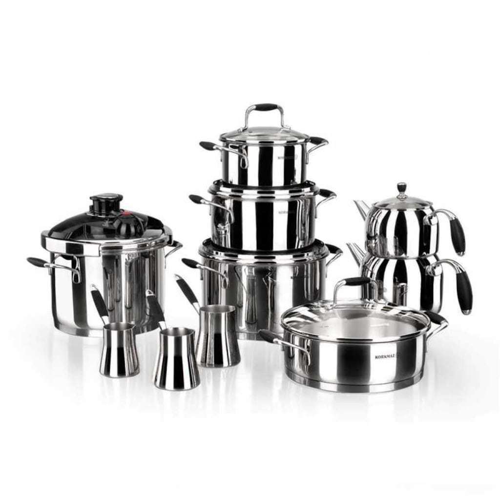 Korkmaz Flora Siyah 17 Parça Hiper Set