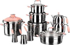 Korkmaz Flora Pembe 17 Parça Hiper Set