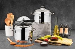 Evimsaray Zümrüt Gri 4+7 Litre Düdüklü Tencere Seti