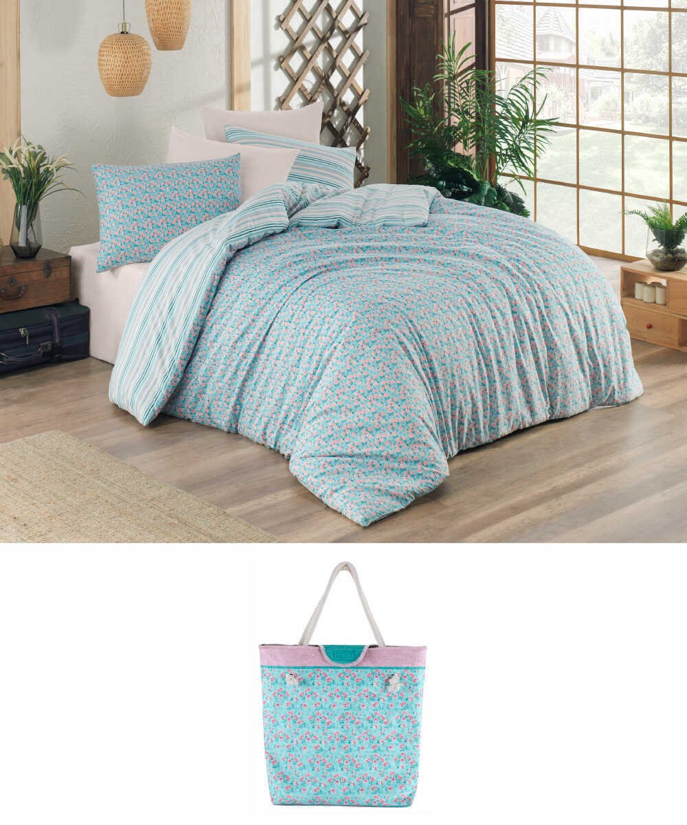 Soley Freebag Ranforce Nevresim Takımı Pink Rose Tek Kişilik 160x220 Cm