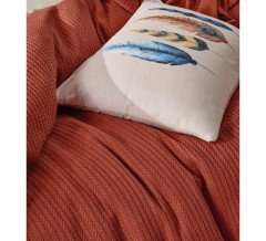 Cotton Box Bond Tek Kişilik Pike Takımı Plumy Kiremit