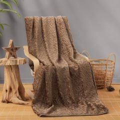 Cotton Box Emboss Çift Kişilik Battaniye Cappuccino