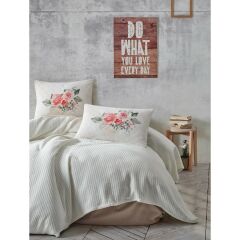 Cotton Box Bond Tek Kişilik Pike Takımı Rosanna Krem