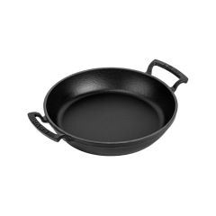 Lava Döküm Demir Çift Kulplu 24 Cm Yuvarlak Sahan Eco Siyah