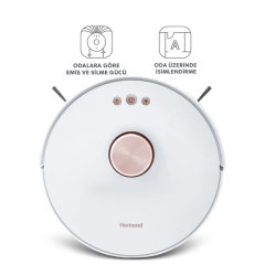 Homend Alex Laser Pro+ 1283H Beyaz Moplu ve Haritalamalı Akıllı Robot Süpürge