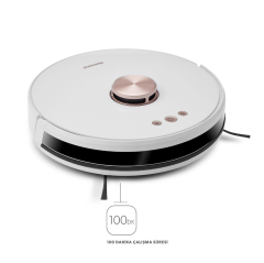 Homend Alex Laser Pro+ 1283H Beyaz Moplu ve Haritalamalı Akıllı Robot Süpürge