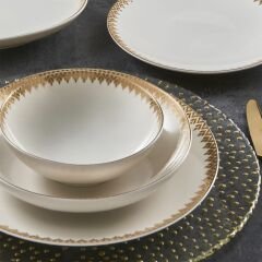 Güral Porselen Camelia 54 Parça 12 Kişilik Yemek Takımı - 6419 Gold