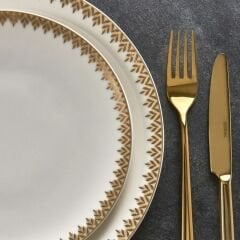 Güral Porselen Camelia 54 Parça 12 Kişilik Yemek Takımı - 6419 Gold