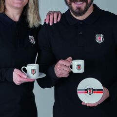 Neva Beşiktaş Lisanslı Çizgili 2'li Kahve Fincan Takımı