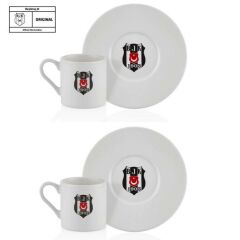 Neva Beşiktaş Lisanslı Arma Logo 2'li Kahve Fincan Takımı
