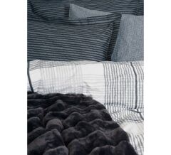 Cotton Box Trim Battaniyeli Nevresim Takımı Smooth Siyah