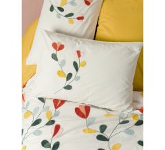 Cotton Box Puff Nakışlı Çift Kişilik Nevresim Takımı Nella Hardal