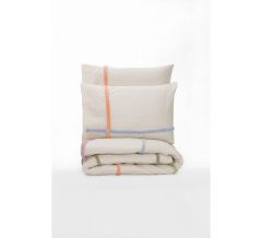 Cotton Box Puff Nakışlı Çift Kişilik Nevresim Takımı Insula Pudra