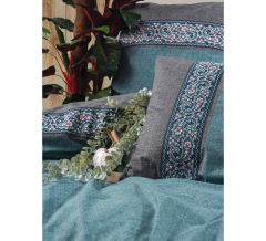Cotton Box Folk Art Çift Kişilik Nevresim Takımı Erna Petrol