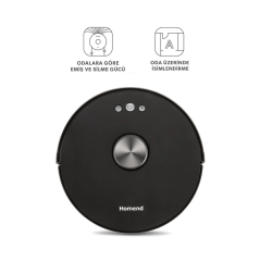 Homend Alex Laser Pro+ 1283H Siyah Moplu ve Haritalamalı Akıllı Robot Süpürge